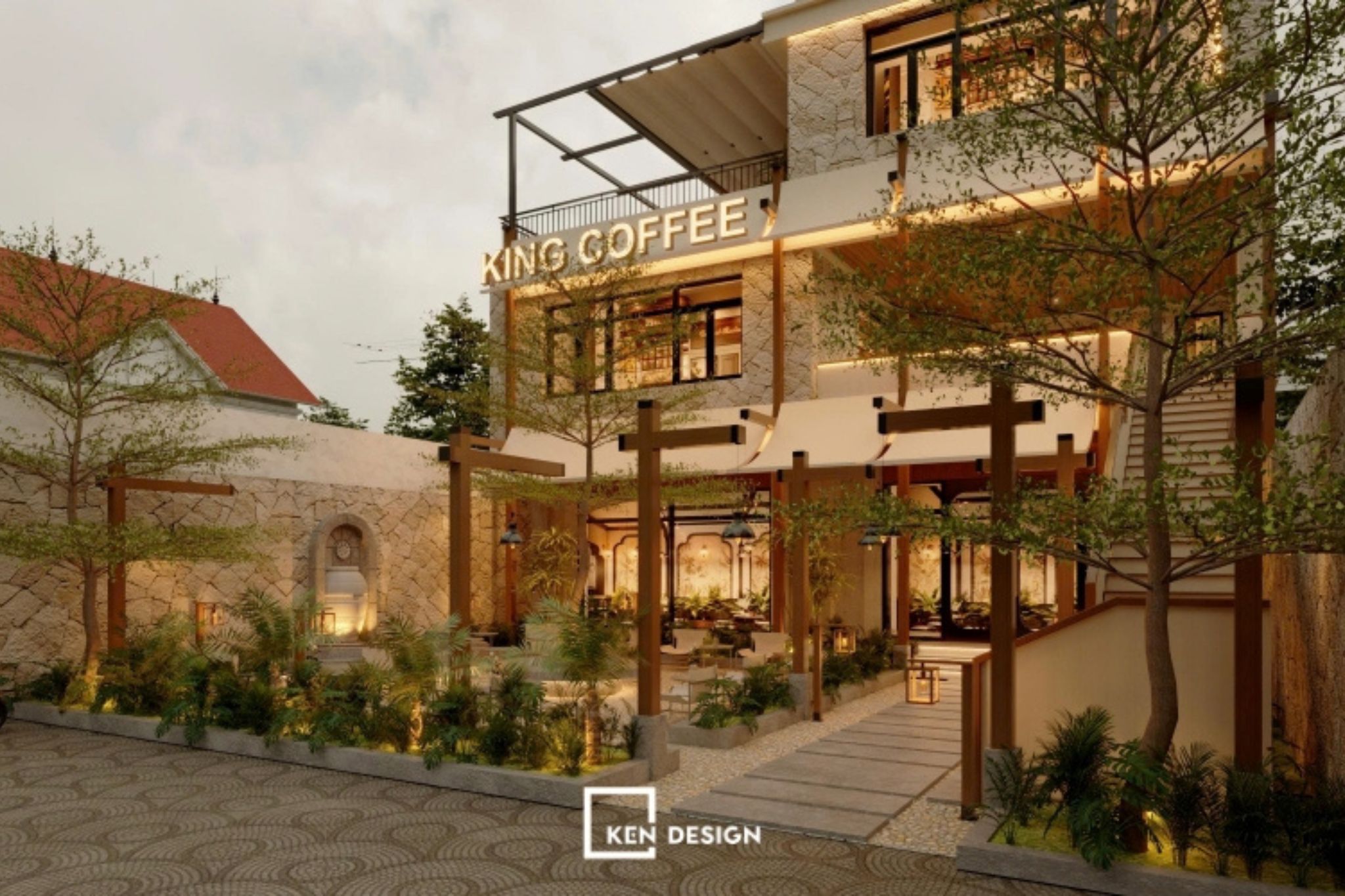 Thiết kế quán cafe phong cách Rustic